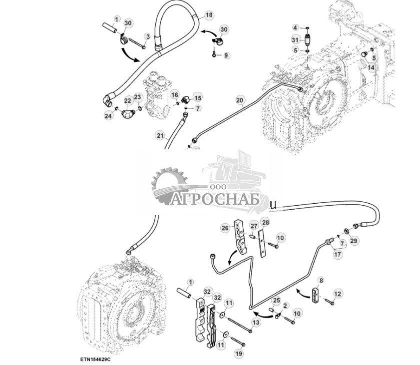 Задние тормозные трубопроводы, без вспомогательного тормоза (800207 - 804100) - ST945914 585.jpg